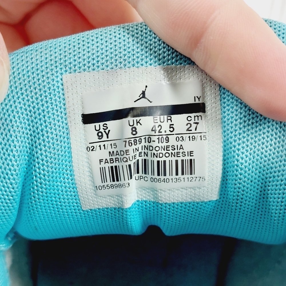 Jordan Flight 23 White Hot Lava Tide Pool Blue Athleisure Running Sneakers E119 - Picture 10 of 11